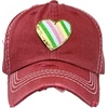 image:imageFunky Junque Distressed Baseball Cap Vintage Embroidered Dad HatRainbow HeartCoral