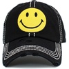 image:imageFunky Junque Distressed Baseball Cap Vintage Embroidered Dad HatSmiley Face  Black
