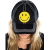 image:imageFunky Junque Distressed Baseball Cap Vintage Embroidered Dad HatSmiley Face  Black