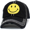 image:imageFunky Junque Distressed Baseball Cap Vintage Embroidered Dad HatSmiley Face  Black