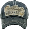 image:imageFunky Junque Distressed Baseball Cap Vintage Embroidered Dad HatSunshine Whiskey WGlass  Black