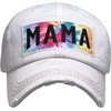 image:imageFunky Junque Distressed Baseball Cap Vintage Embroidered Dad HatTie Dye Mama Patch  White