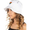 image:imageFunky Junque Funky Embroidered Pride Bucket Hat Unisex 100 Cotton Sun Hat with UV Protection for Festivals and Outdoors One Size  Rainbow Heart  White