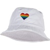 image:imageFunky Junque Funky Embroidered Pride Bucket Hat Unisex 100 Cotton Sun Hat with UV Protection for Festivals and Outdoors One Size  Rainbow Heart  White
