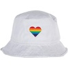 image:imageFunky Junque Funky Embroidered Pride Bucket Hat Unisex 100 Cotton Sun Hat with UV Protection for Festivals and Outdoors One Size  Rainbow Heart  White