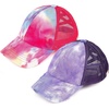 image:imageFunky Junque Girls Criss Cross Ponytail Baseball Cap Kids Messy Bun Hat2 Pack Tie Dye Hot Pink  Tie Dye Purple
