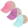 image:imageFunky Junque Girls Criss Cross Ponytail Baseball Cap Kids Messy Bun Hat3 Pack Pink  Grape  Mint