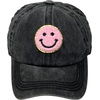 image:imageFunky Junque Girls Criss Cross Ponytail Baseball Cap Kids Messy Bun HatBasketweave  Smiley Face  BlackPink