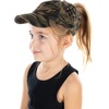 image:imageFunky Junque Girls Criss Cross Ponytail Baseball Cap Kids Messy Bun HatBasketweave Green Camo