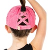 image:imageFunky Junque Girls Criss Cross Ponytail Baseball Cap Kids Messy Bun HatBasketweave Pink