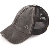 image:imageFunky Junque Girls Criss Cross Ponytail Baseball Cap Kids Messy Bun HatBlack Washed WBlack Mesh