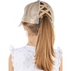 image:imageFunky Junque Girls Criss Cross Ponytail Baseball Cap Kids Messy Bun HatBlue Camo