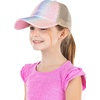 image:imageFunky Junque Girls Criss Cross Ponytail Baseball Cap Kids Messy Bun HatChunky Glitter Ombre  Unicorn Inspired Colors