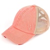 image:imageFunky Junque Girls Criss Cross Ponytail Baseball Cap Kids Messy Bun HatCoral Washed