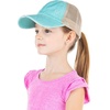 image:imageFunky Junque Girls Criss Cross Ponytail Baseball Cap Kids Messy Bun HatMint Washed