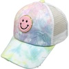 image:imageFunky Junque Girls Criss Cross Ponytail Baseball Cap Kids Messy Bun HatSmiley  Tie Dye Cotton CandyPink