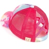 image:imageFunky Junque Girls Criss Cross Ponytail Baseball Cap Kids Messy Bun HatTie Dye  Hot Pink