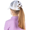 image:imageFunky Junque Girls Criss Cross Ponytail Baseball Cap Kids Messy Bun HatWhite Washed