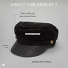 image:imageFunky Junque Greek Fisherman Newsboy Cap Cotton Captains Bakerboy HatFaux Suede  Black