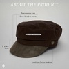 image:imageFunky Junque Greek Fisherman Newsboy Cap Cotton Captains Bakerboy HatFaux Suede  Chocolate