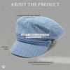image:imageFunky Junque Greek Fisherman Newsboy Cap Cotton Captains Bakerboy HatPinstripes  Denim
