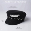 image:imageFunky Junque Greek Fisherman Newsboy Cap Cotton Captains Bakerboy HatStudded Suede  Black