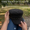 image:imageFunky Junque Greek Fisherman Newsboy Cap Cotton Captains Bakerboy HatStudded Suede  Black