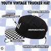 image:imageFunky Junque Kids Trucker Hat Toddler Boys amp Girls Flat Brim Baseball CapFeral  Black  Checker Brim