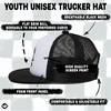 image:imageFunky Junque Kids Trucker Hat Toddler Boys amp Girls Flat Brim Baseball CapSkull  BlackWhite
