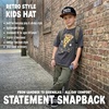 image:imageFunky Junque Kids Trucker Hat Toddler Boys amp Girls Flat Brim Baseball CapSnacks for Dinner  BlackFaux Lather Brim