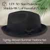 image:imageFunky Junque Mens Panama Porkpie Fedora Linen Summer Beach HatBlack