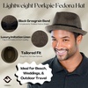 image:imageFunky Junque Mens Panama Porkpie Fedora Linen Summer Beach HatCoffee Brown