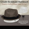 image:imageFunky Junque Mens Panama Porkpie Fedora Linen Summer Beach HatCoffee Brown