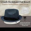 image:imageFunky Junque Mens Panama Porkpie Fedora Linen Summer Beach HatDeep Blue