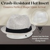 image:imageFunky Junque Mens Panama Porkpie Fedora Linen Summer Beach HatLight Grey