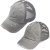 image:imageFunky Junque Mommy Me Criss Cross Ponytail Baseball Cap Set2 Pack Grey