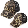 image:imageFunky Junque Mommy Me Criss Cross Ponytail Baseball Cap Set2 Pack Leopard Black