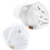 image:imageFunky Junque Mommy Me Criss Cross Ponytail Baseball Cap Set2 Pack White