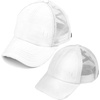 image:imageFunky Junque Mommy Me Criss Cross Ponytail Baseball Cap Set2 Pack White