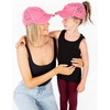 image:imageFunky Junque Mommy Me Criss Cross Ponytail Baseball Cap SetBasketweave  Pink 2 Pack