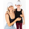 image:imageFunky Junque Mommy Me Criss Cross Ponytail Baseball Cap SetBasketweave  White 2 Pack