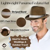 image:imageFunky Junque Packable Straw Fedora Mens Panama Trilby HatCoffee Brown