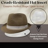 image:imageFunky Junque Packable Straw Fedora Mens Panama Trilby HatCoffee Brown