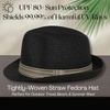image:imageFunky Junque Packable Straw Fedora Mens Panama Trilby HatJet Black