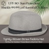 image:imageFunky Junque Packable Straw Fedora Mens Panama Trilby HatLight Grey