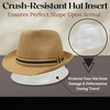 image:imageFunky Junque Packable Straw Fedora Mens Panama Trilby HatNatural Sand
