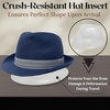 image:imageFunky Junque Packable Straw Fedora Mens Panama Trilby HatNavy Blue