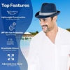 image:imageFunky Junque Packable Straw Fedora Mens Panama Trilby HatNavy Blue