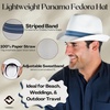image:imageFunky Junque Packable Straw Fedora Mens Panama Trilby HatWhite Ivory