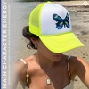 image:imageFunky Junque Premium Mesh Snapback Trucker Hat  Stylish Comfort for All  Patriotic Humor amp MoreButterfly  Neon YellowWhite